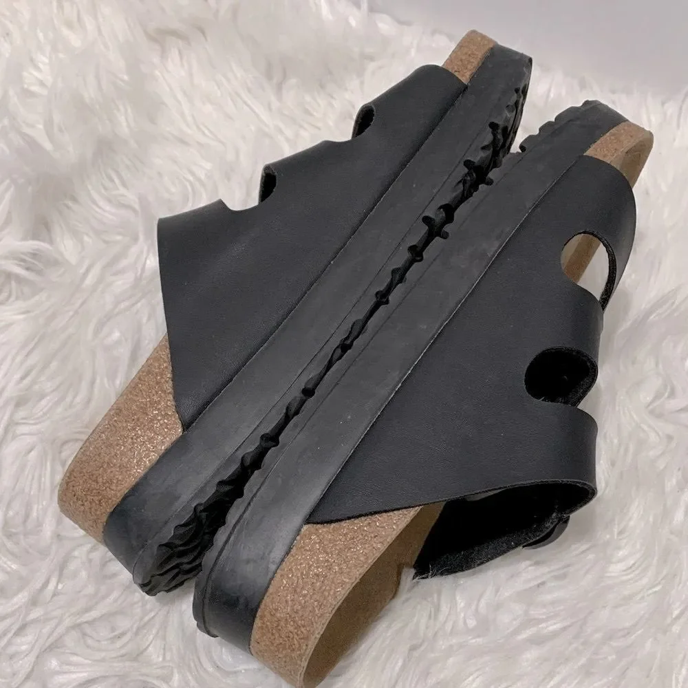 PAPILLIO Florida Vegan Flex Platform Black Sandals Men’s 9 Women’s 11